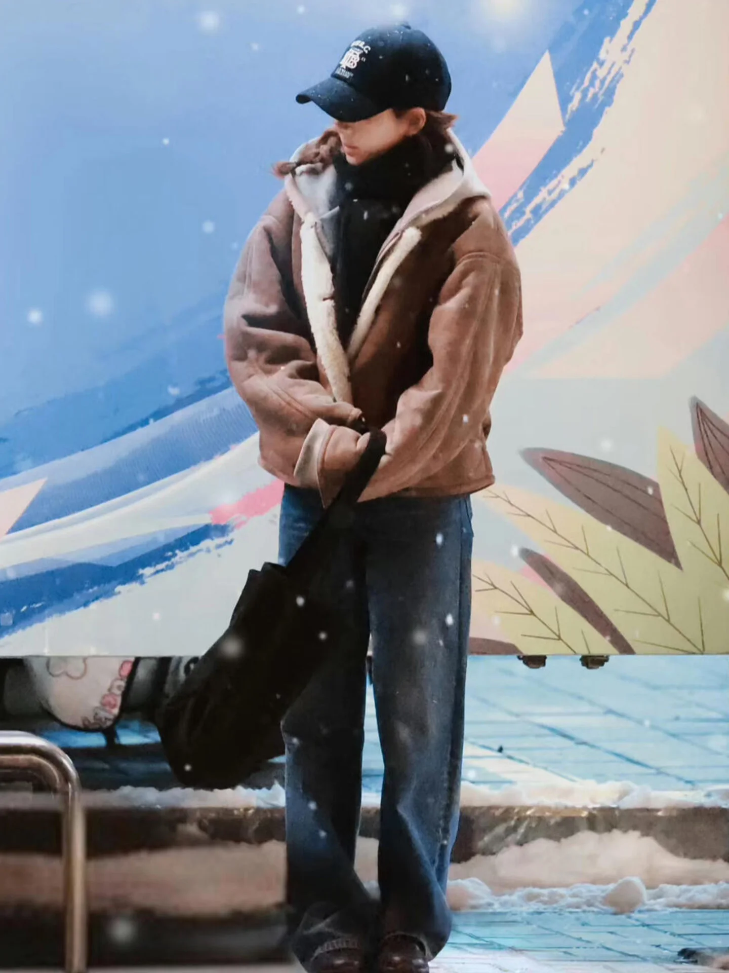 Zhao Lusi's Xu Yan Lammfellmantel im gleichen Stil für Damen 2025, neuer umweltfreundlicher Winterpelzmantel