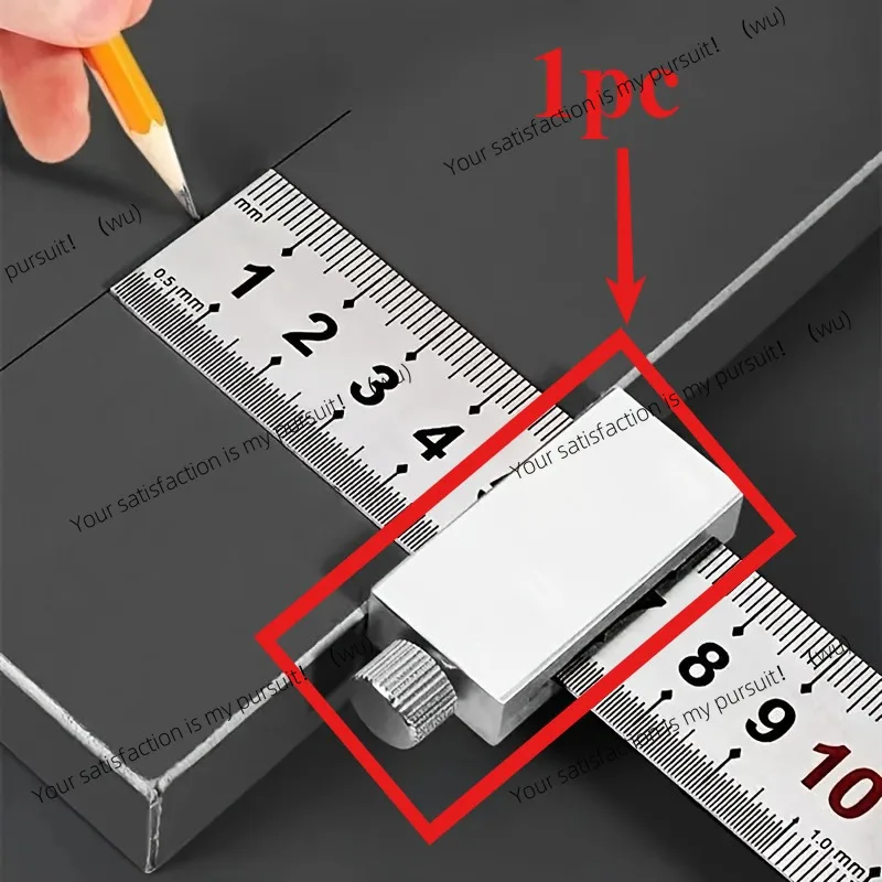 Adjustable Steel Ruler Stopper Professional Measuring Tool for Designers Woodworkers and Craftsmen with Line Marking Capability