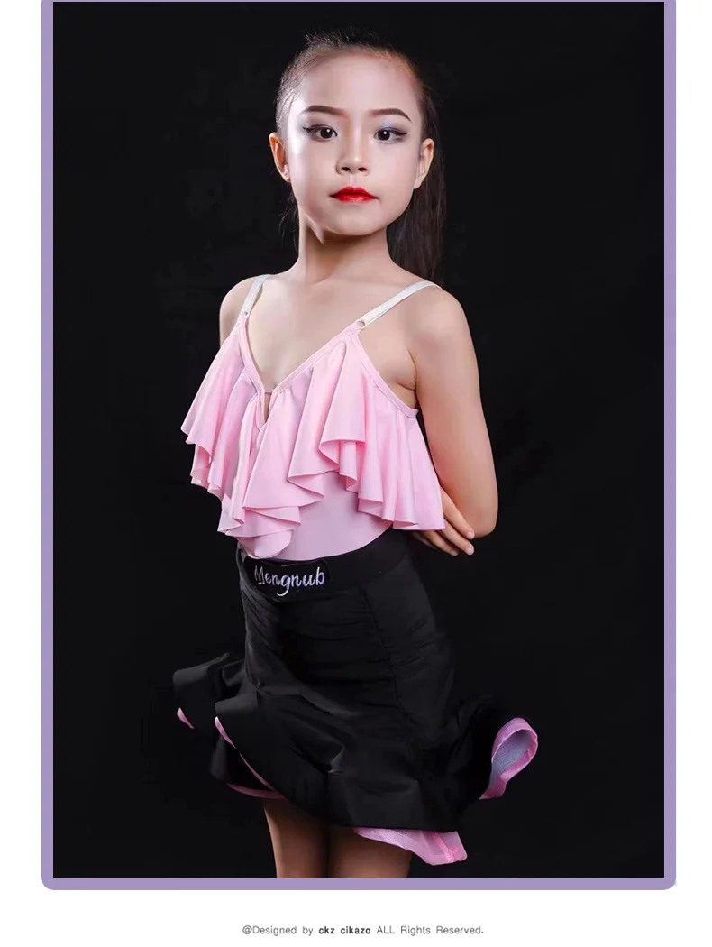 Latin dance dress girls training Latin dress children dance practice dress spring summer