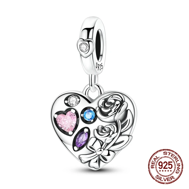 حار بيع الحب روز الشوكولاته سحر 925 فضة عيد الحب استرخى قلادة صالح الإسورة سوار قلادة DIY مجوهرات