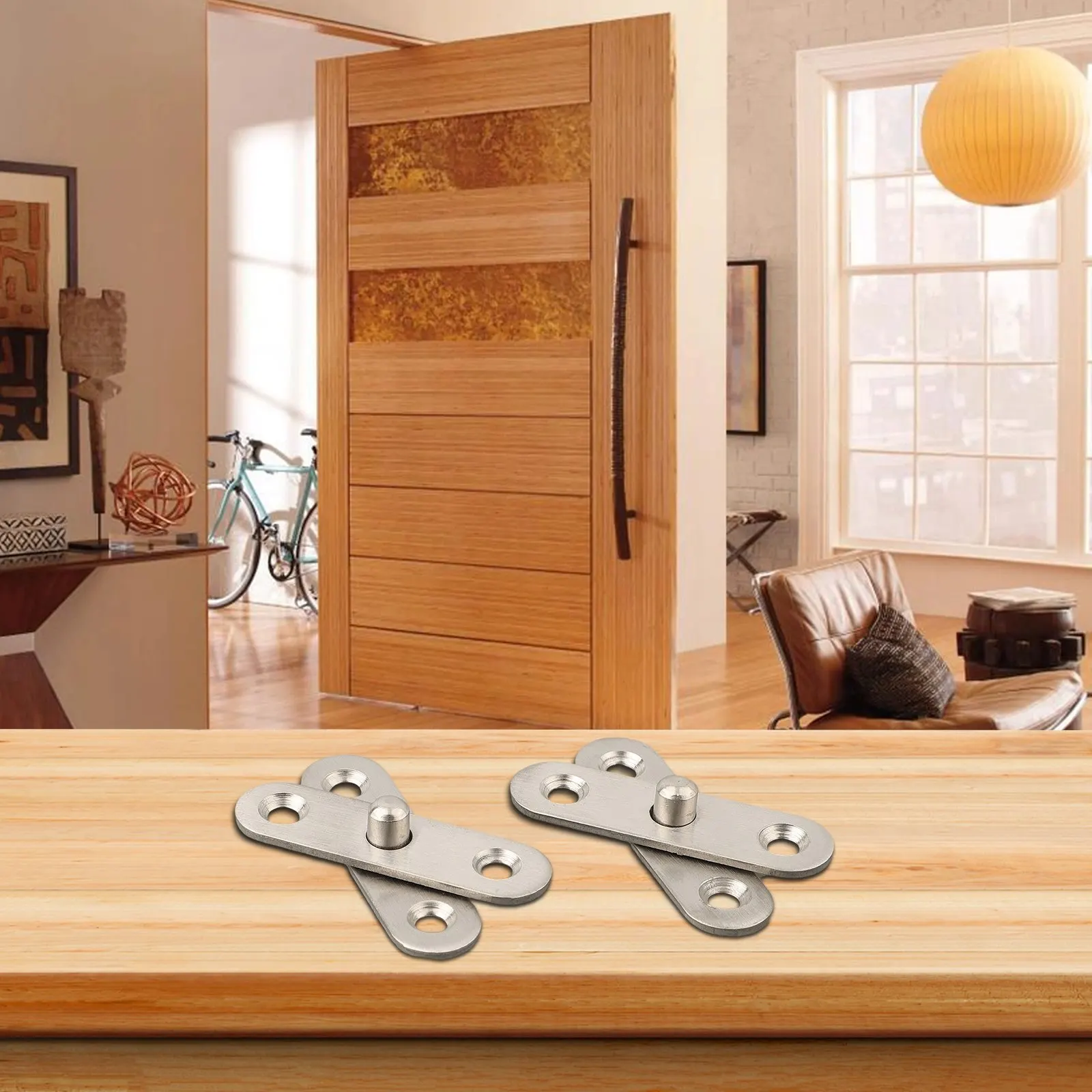 Hinge Rotating Home Internal Door Wooden Door 360 Degree Accessories Door Kit Hinge Rotary Set Stainless Steel