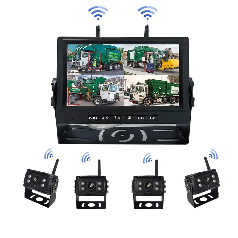 Monitor IPS HD wireless da 7'' con kit di sistema DVR per telecamera con connessione remota wireless 2.4G più BSD
