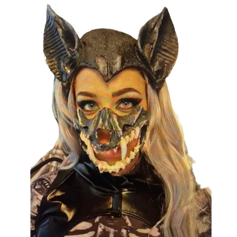 Masque de Batgirl en PU Souple et Effrayant pour Cosplay, Déguisement de Cosplay, Accessoire de Costume, Coiffe de Chauve-souris, de Tim Carnaval