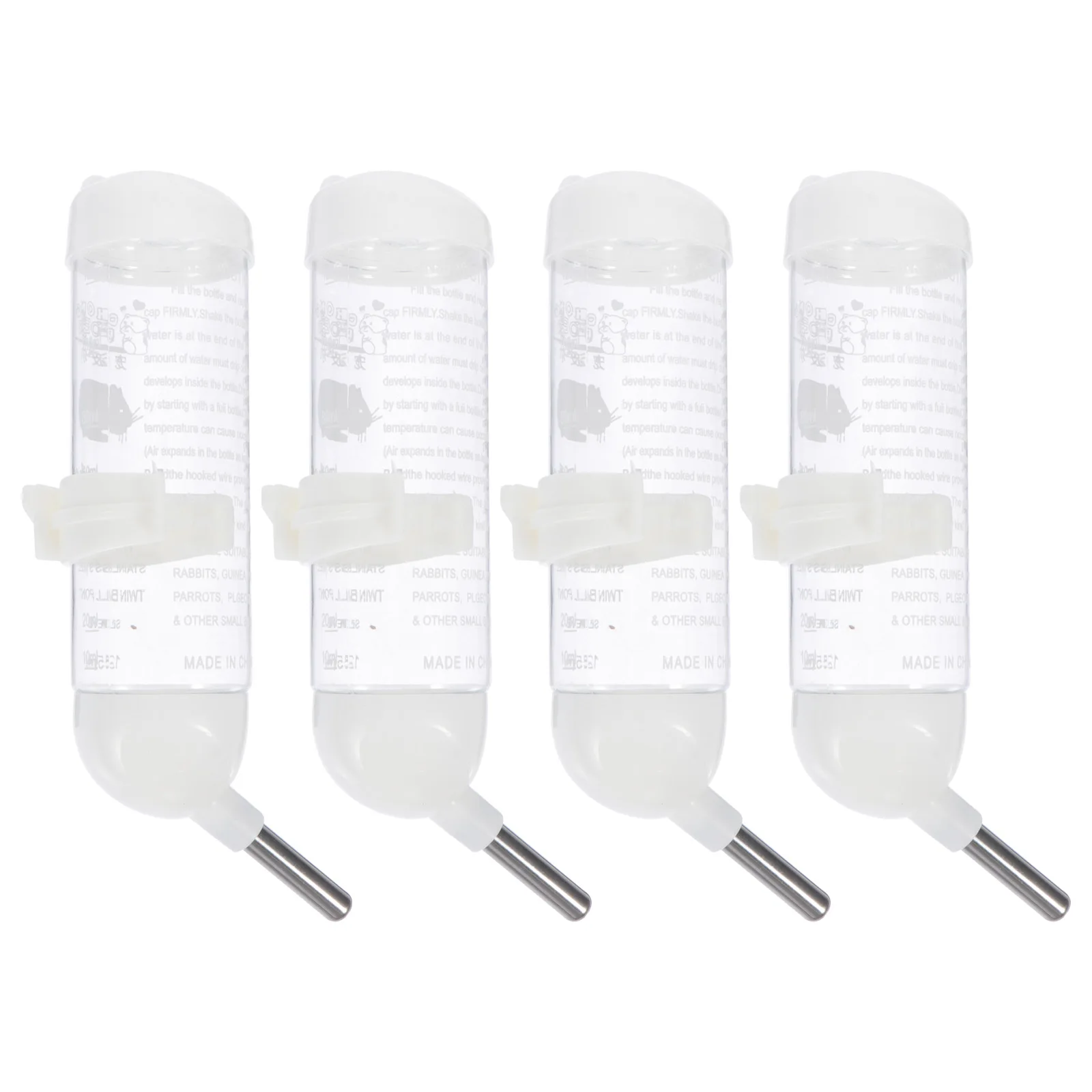 

4pcs Leakproof Water Bottle for Hamster Easy Design Bunny Pet Feeder Storage Small Animal Supplies