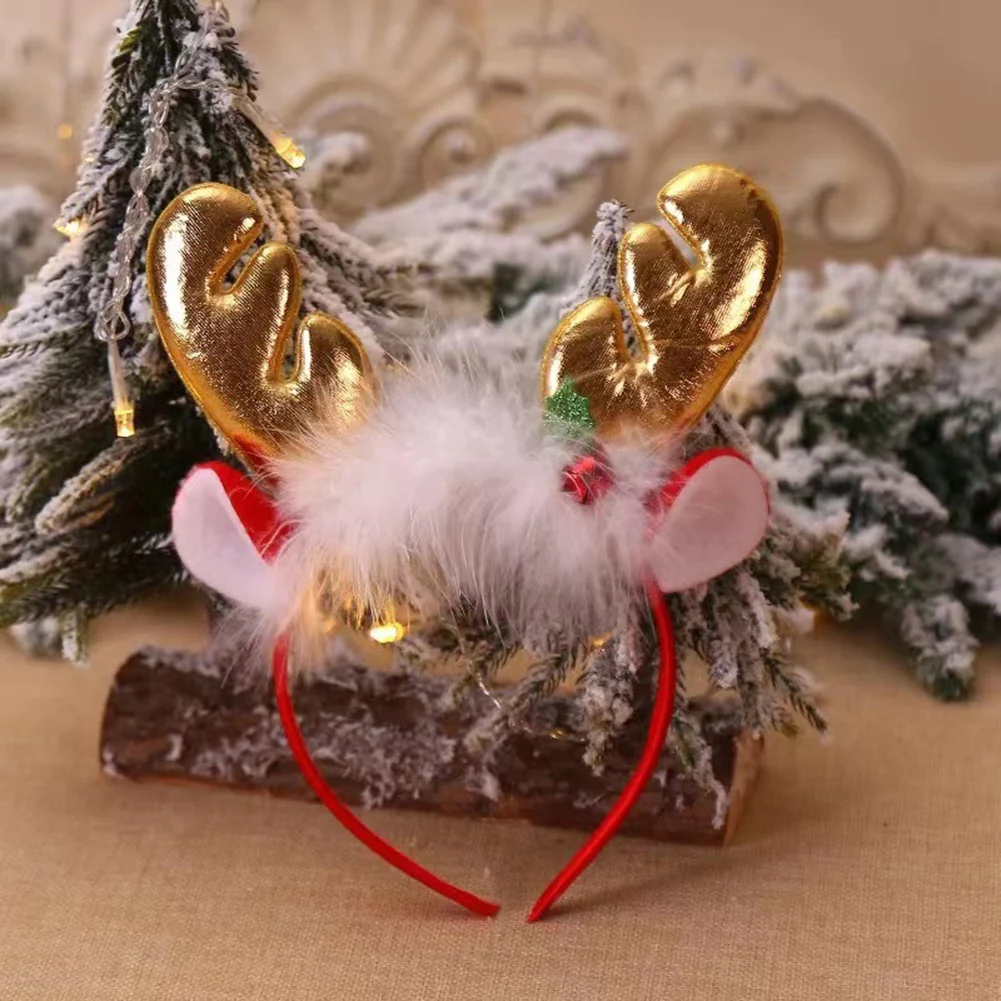 Festive Christmas Headband With Elk And Star Design Hair Hoop For Women Girls Holiday Party Decorations Ornaments