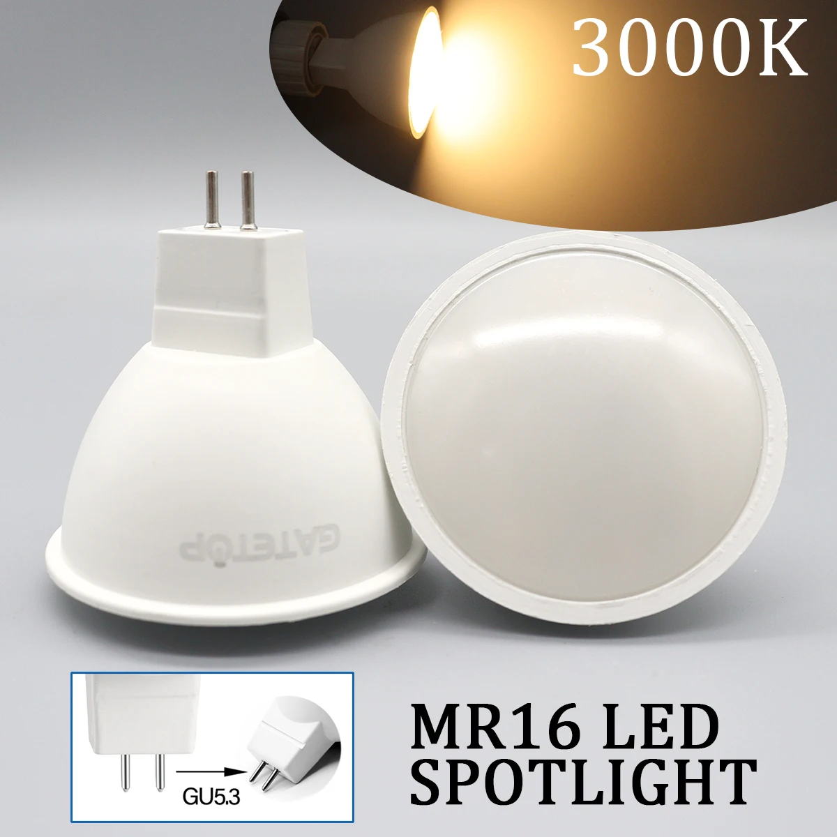 

10pcs Low Voltage AC DC 12V 24V LED Spotlight MR16 Bulb GU5.3 120degree 38degree 8W 800lm Replace 50W Halogen Lamp Living Room