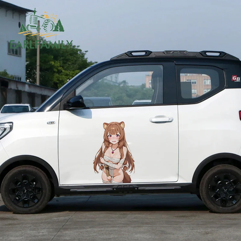 EARLFAMILY 43cm for Holo Anime Waifu Big Car Stickers and Decals Vinyl JDM Waterproof Decoration for Car Door Window Decor
