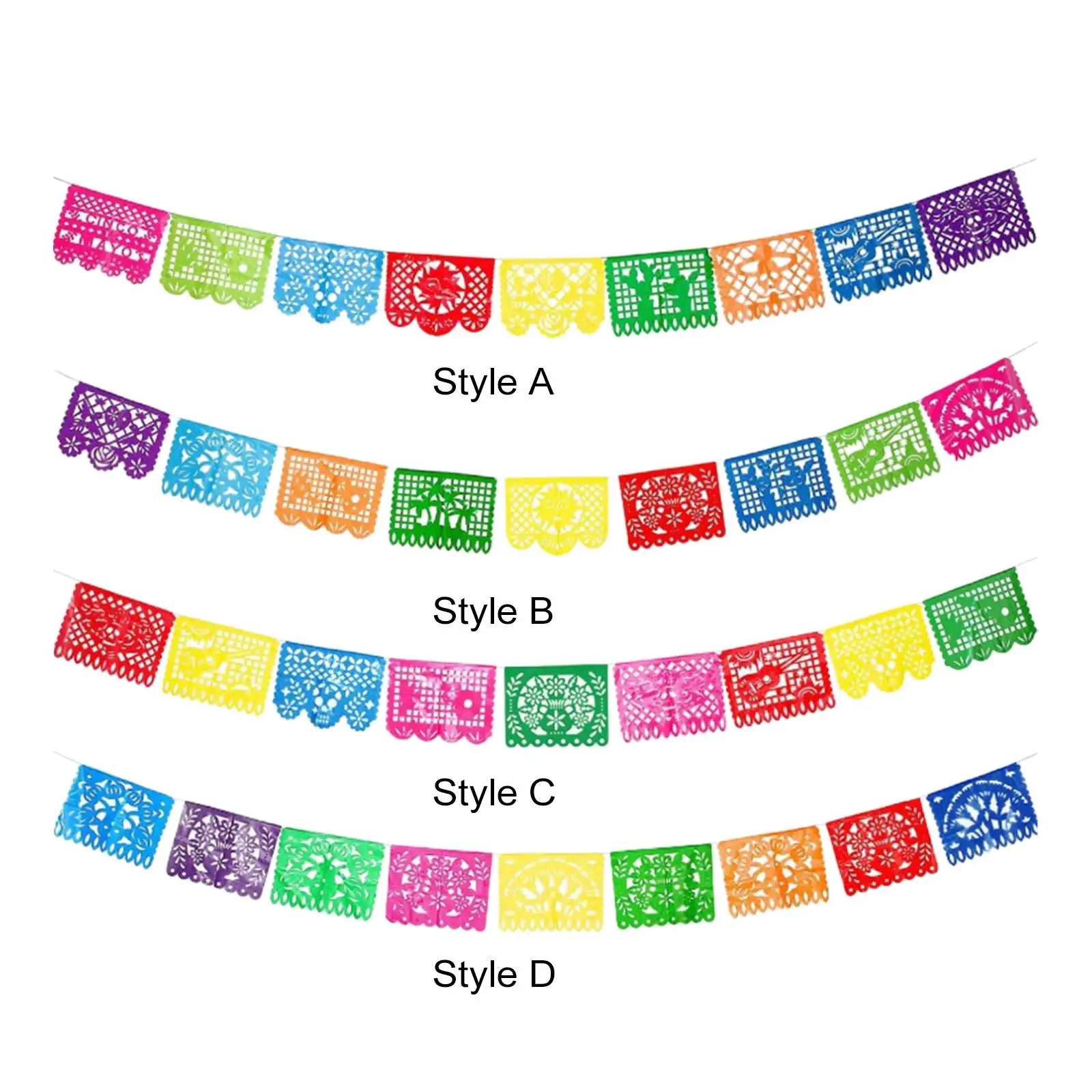 Bandeira de papel do partido mexicano, banner do picado, festa pendurada, banner de aniversário temático mexicano para o dia dos mortos