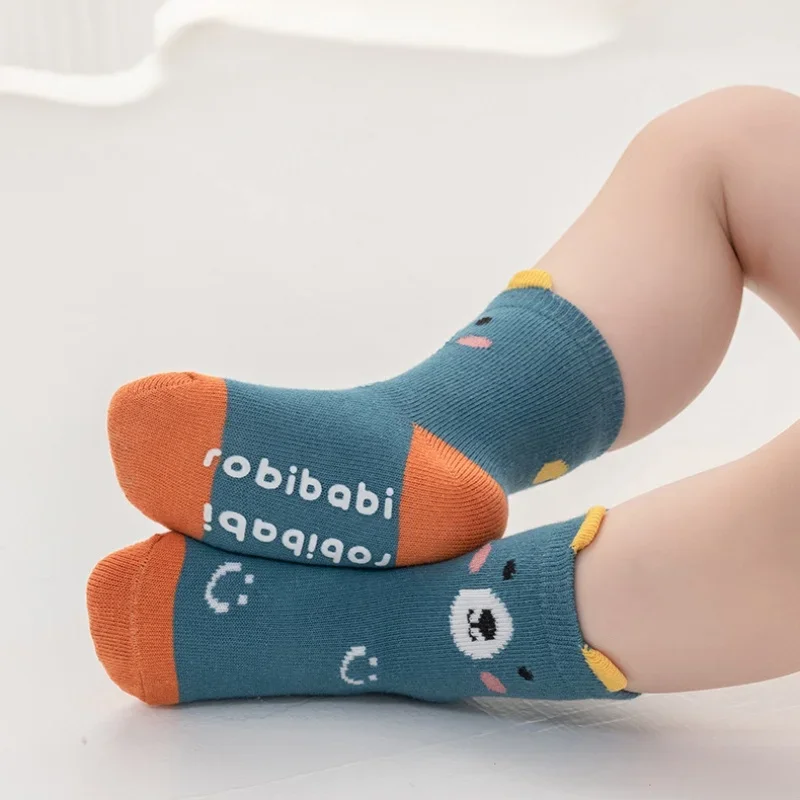 2 Pairs Cartoon Baby Socks Newborn Baby Boy Children Kids Sock 3D Korean Dispensing Non-slip Girls Socks 0-5 Years