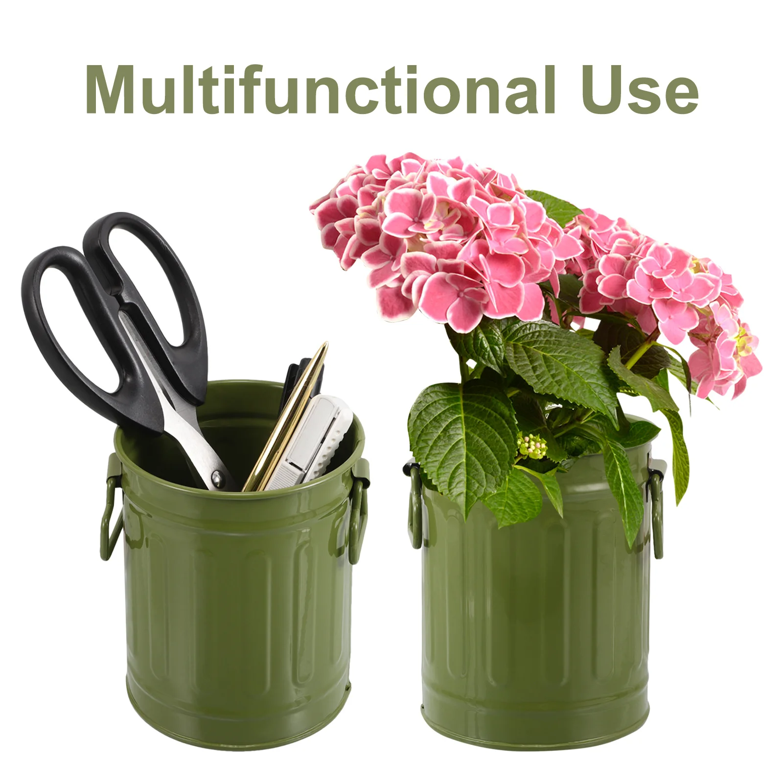 حامل أقلام حديد متعدد الوظائف منظم سطح المكتب المعدني الأخضر لمصانع القرطاسية وحامل أقلام لفرش المكياج للمكتب