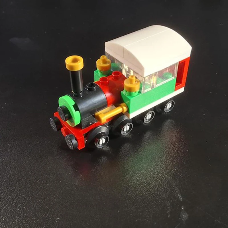49PCS MOC Winter Kerst Trein Uitgebreide Vakantie Model Modulaire Bouwstenen DIY Speelgoed voor Kinderen Feestelijke Decoratie Cadeau