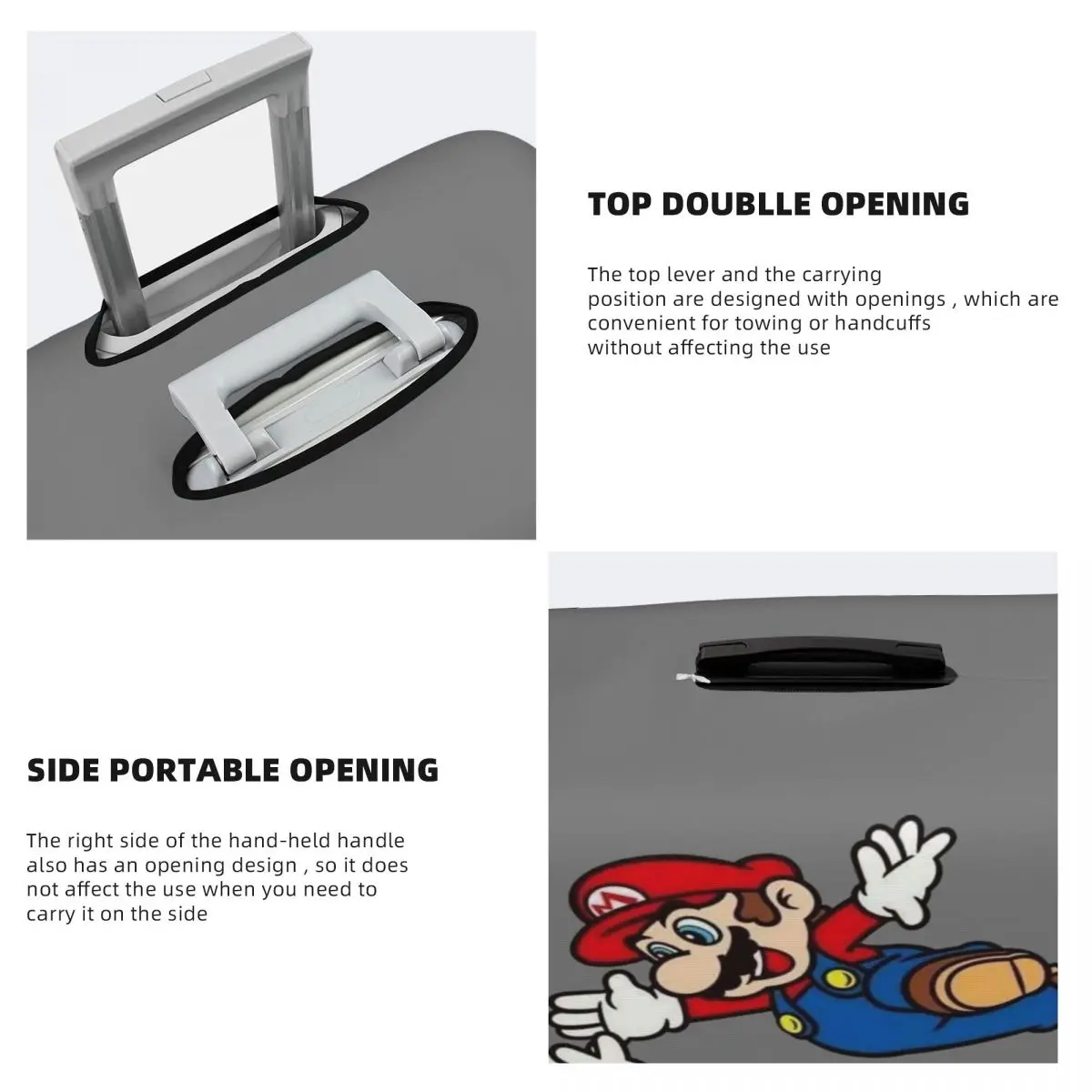 Capa protetora personalizada para bagagem de jogo m-marioed, capa protetora para mala de viagem da moda para 18-32 polegadas