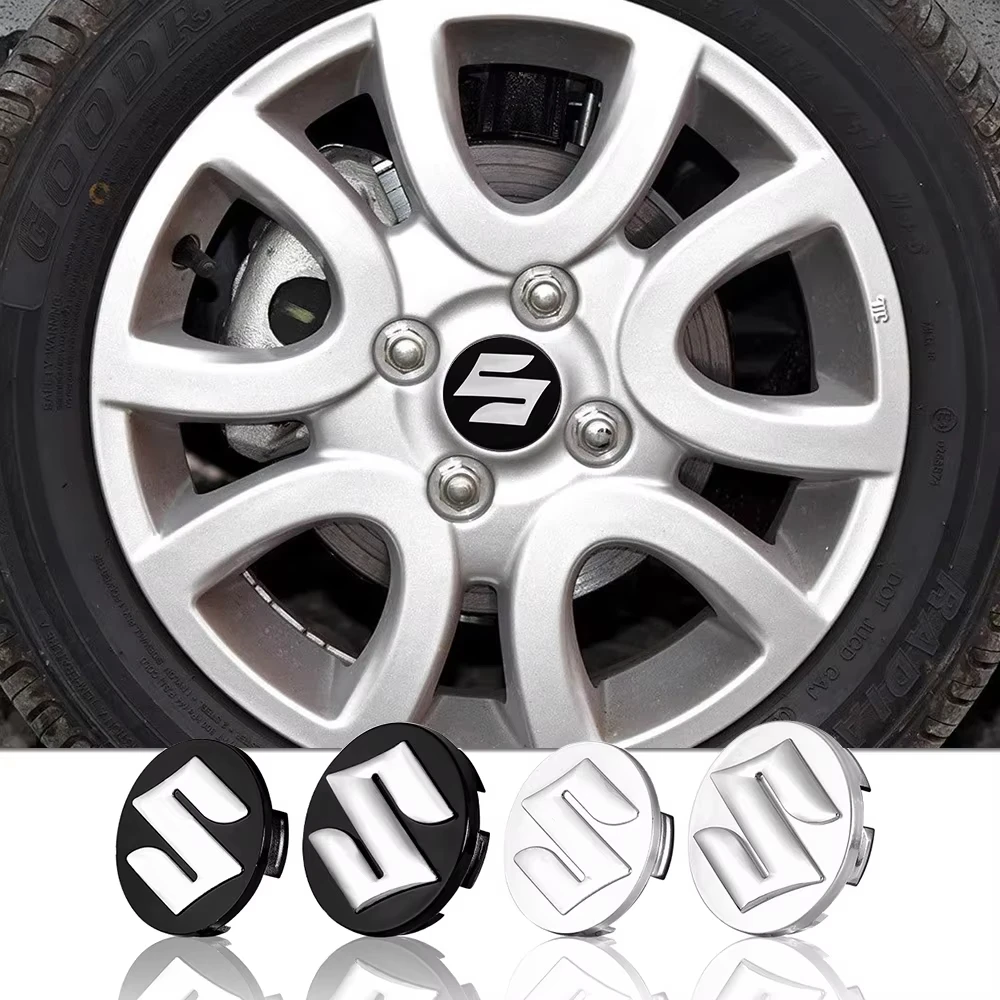 4 peças de tampas de centro de roda de carro 54/58mm, acessórios de estilo automotivo para Suzuki SX4 Samurai Spacia Swift Grand Vitara.