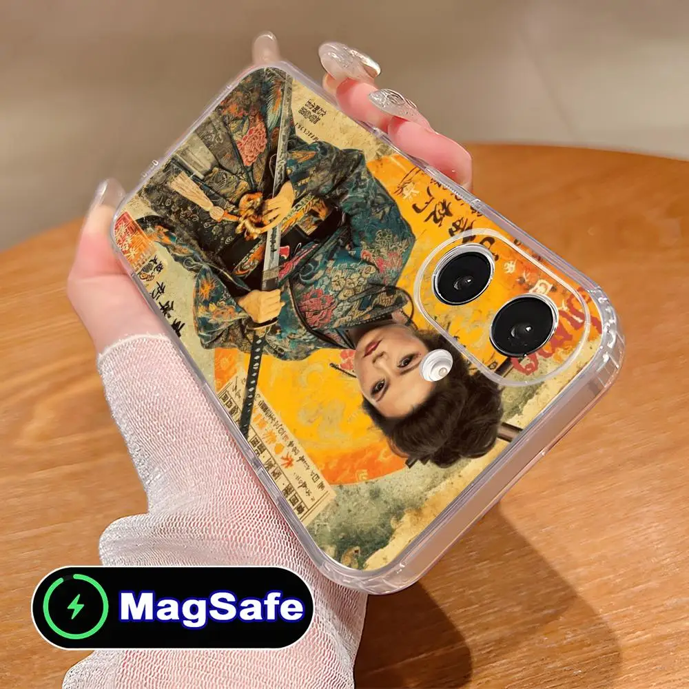 

Чехол для мобильного телефона с татуировкой в стиле ретро для iPhone 17, 16, 15, 14, 13, 12, 11 Air Pro Max Plus Mini Magsafe, прозрачный красочный чехол, роскошный