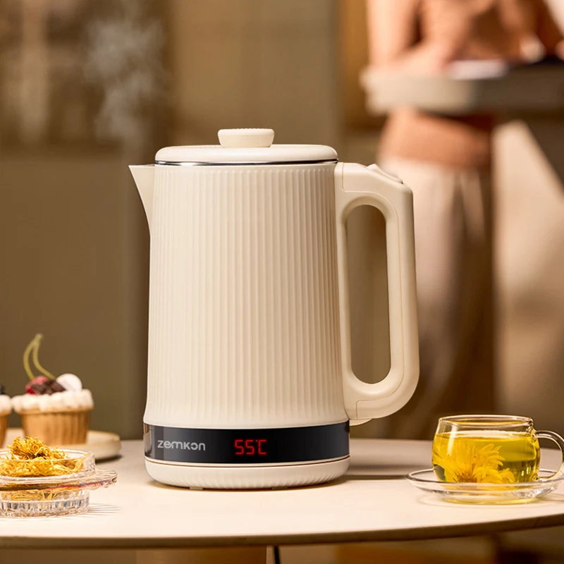 2.2l chaleira elétrica doméstica termostática bule de preservação automática de calor 304 forro de aço inoxidável pote de saúde 220v