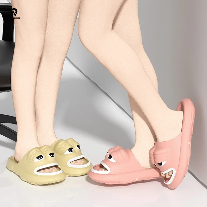 2025 new EVA One word Couple Slippers Super Soft and Non slip Men's Slippers Cartoon Frog Fashion Trend Parent Child Slippers