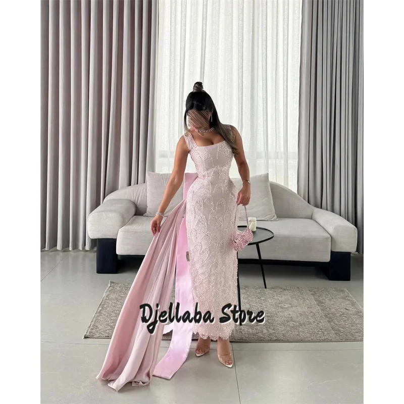 ชุดราตรีประดับเลื่อมลูกปัดแบบสั่งทำพิเศษ พร้อมโบว์หรูหรา ทรงเมอร์เมด ยาวระดับข้อเท้า สำหรับผู้หญิง