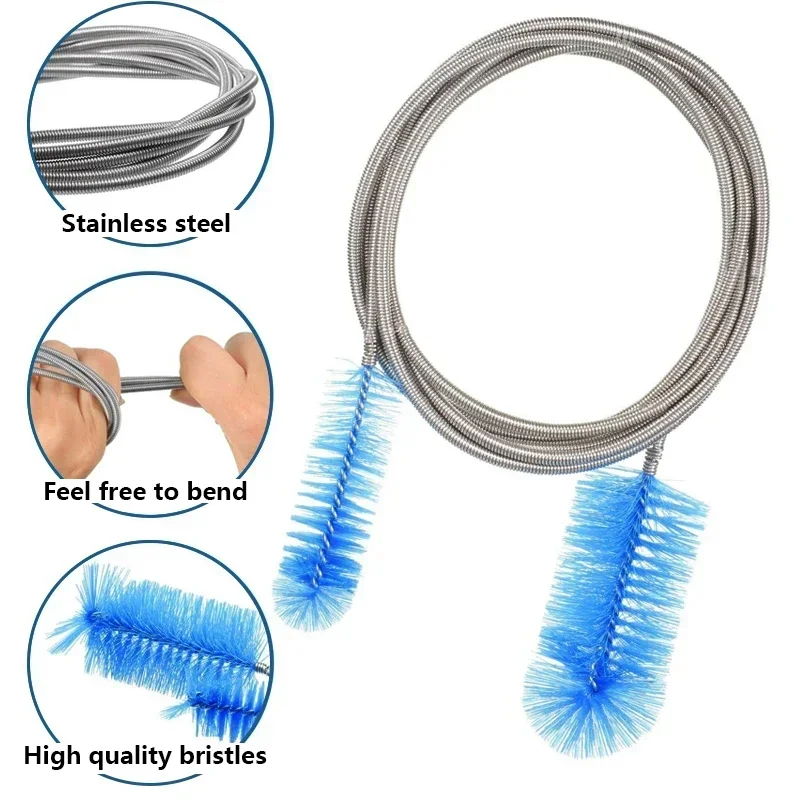 Flexibler Federbürsten-Schlauchreiniger für Aquarienfilter, Eimer, Innen- und Außenrohre zur Algen- und Schmutzentfernung – Aquatische Pflegezubehör – Detail 3