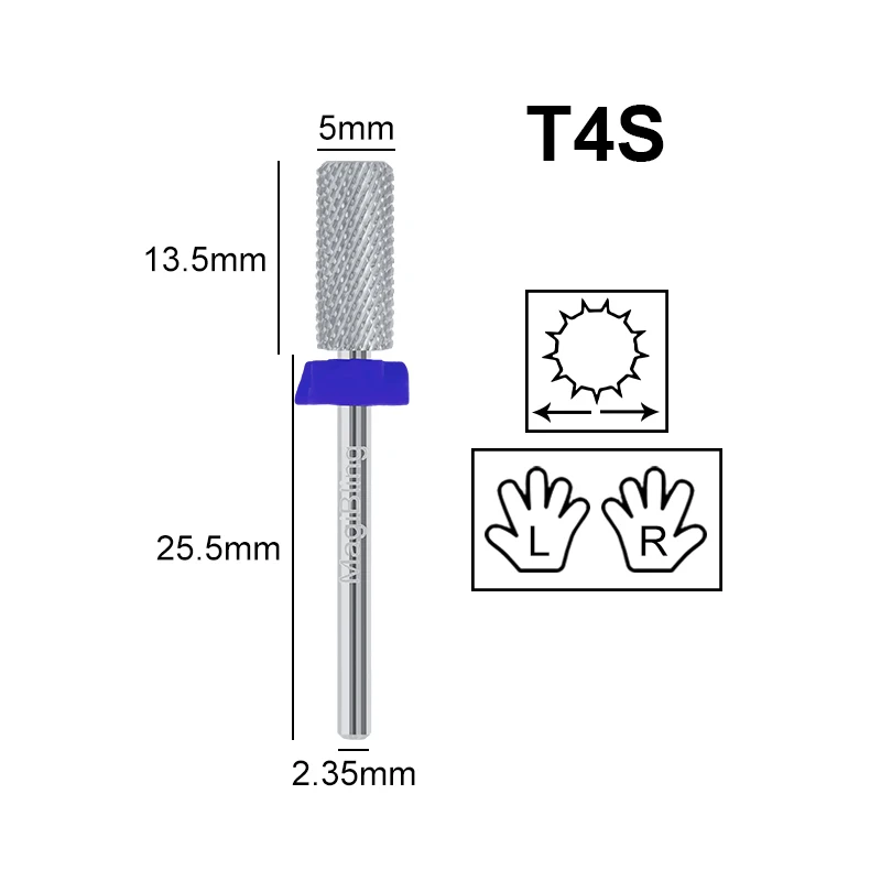 Ausverkauf! Hartmetall-Nagelbohrer für Efile, professioneller kleiner Fasenfräser, Gel-Fräser, Feilbits, Schleifer, DIY-Nagelwerkzeuge 3/32" – Detail 1