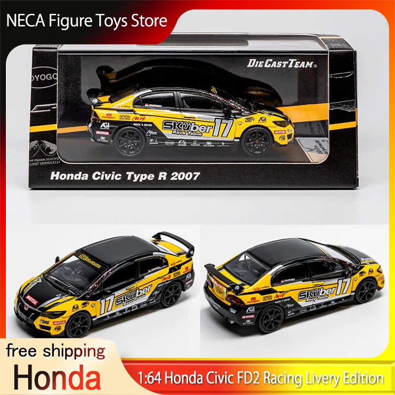 

Honda Civic Type R 2007 New Arrival DCT 1:64 Honda Civic FD2 Racing Livery Alloy Car Model Collectible Diecast Car