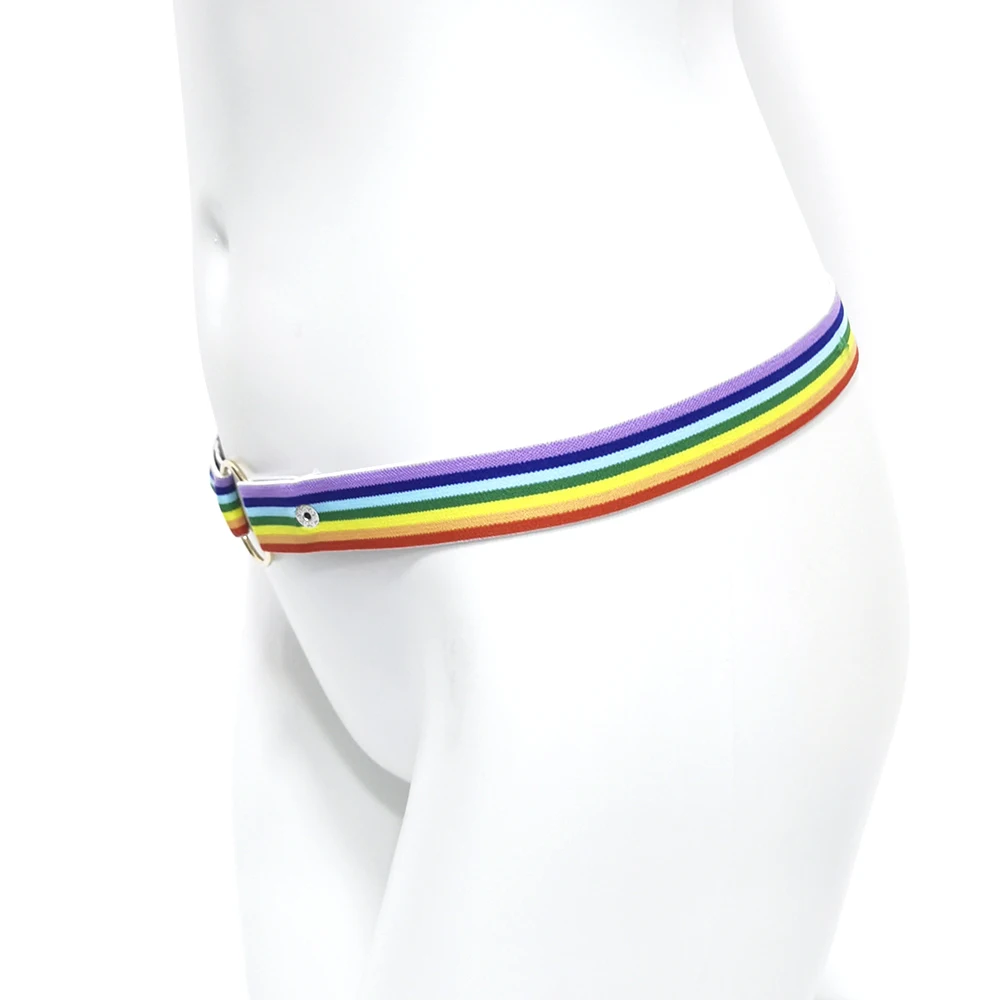 قوس قزح العفة قفص القضيب مكافحة قبالة جهاز شريط مرن سيسي الجنس لعب كيس الصفن حلقة الذكور القضيب الدائري حزام مساعد