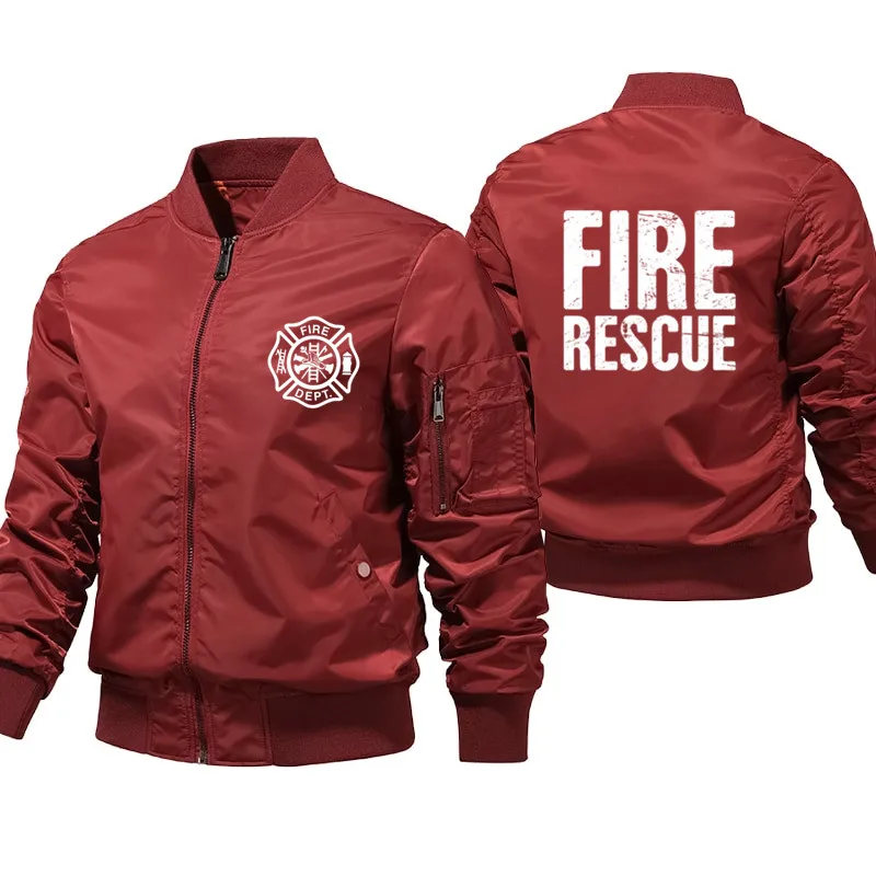 Fire Rescue Firefighter Fireman Bomber Jacket Ma-1 Aviator Pilot
