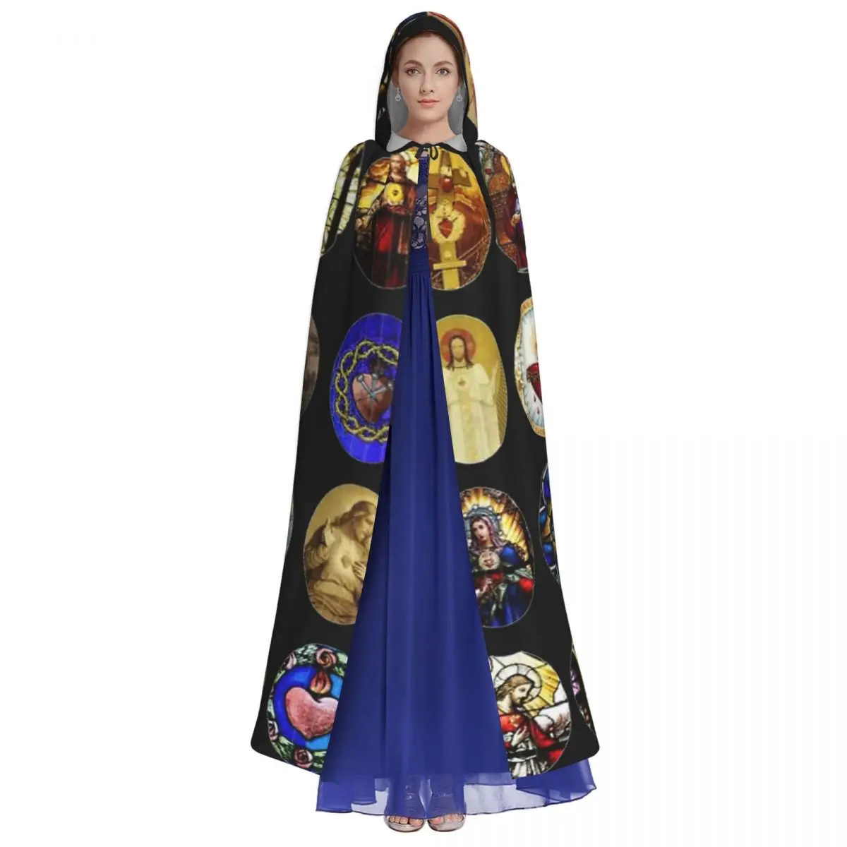 Longue robe de sorcellerie à capuche pour adultes, Everak, Sacré-Cœur de Jésus et Marie, fête d'Halloween, cosplay pour femmes et hommes