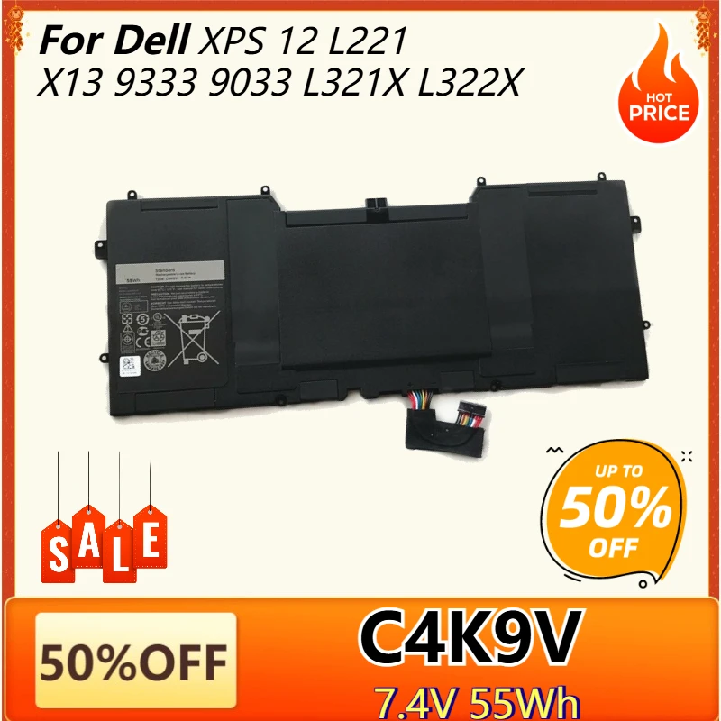 

C4K9V 55 Втч аккумулятор для ноутбука Dell Xps 12 L221X 13 9333 9Q33 L321X L322X Сменный аккумулятор Y9N00 489XN XPS13 XPS12