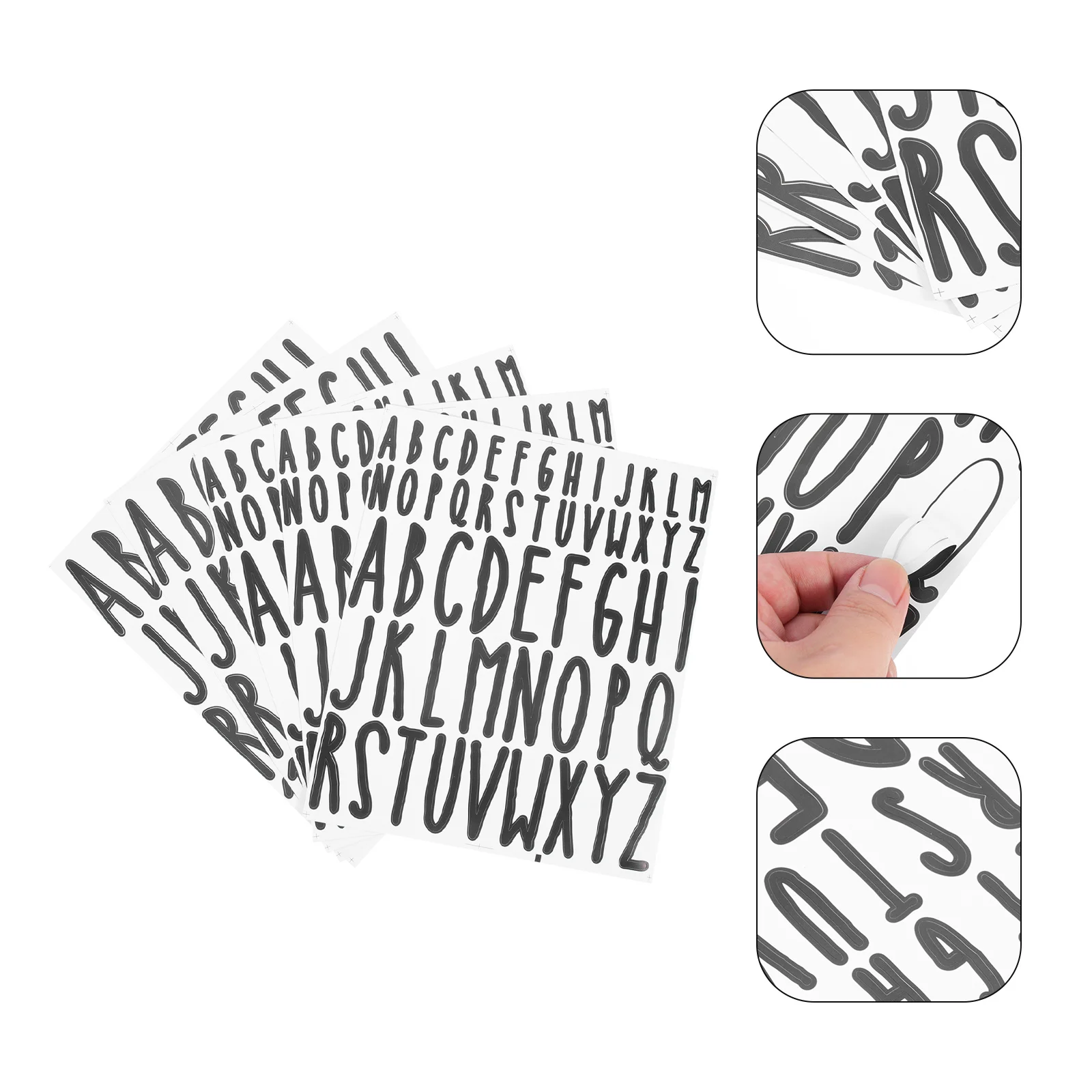 

5 Sheets Adhesive Alphabet Number Stickers for Mailbox Outdoor Use Bright Reflective Letters for Visibility