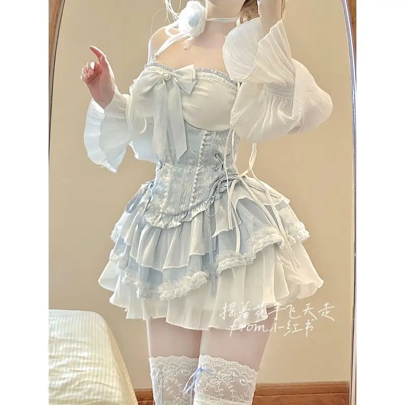 Donne Blu Jk Uniforme Primavera Manica Corta Vestito Da Marinaio Ragazze della Scuola Cravatta Da Marinaio Gonna A Pieghe Vestito Carino Anime COS Costume JK