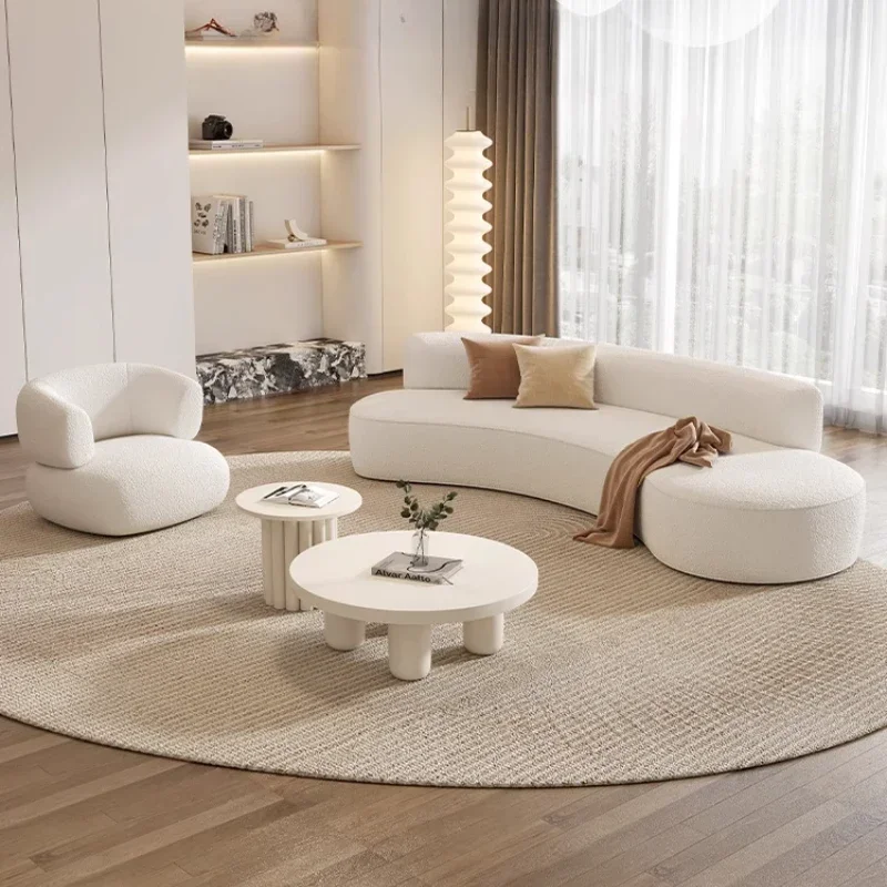 Lazy Modern Living Room Sofas Puffs Tiny House Comfortable Curved Living Room Sofas Minimalist Nordic Divano Backyard Furniture
