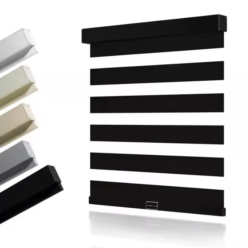 

2025 Custom Blinds Light Filtering Control Multi-color Selection Manual Spring Cordless Zebra Roller Blinds For Living Room