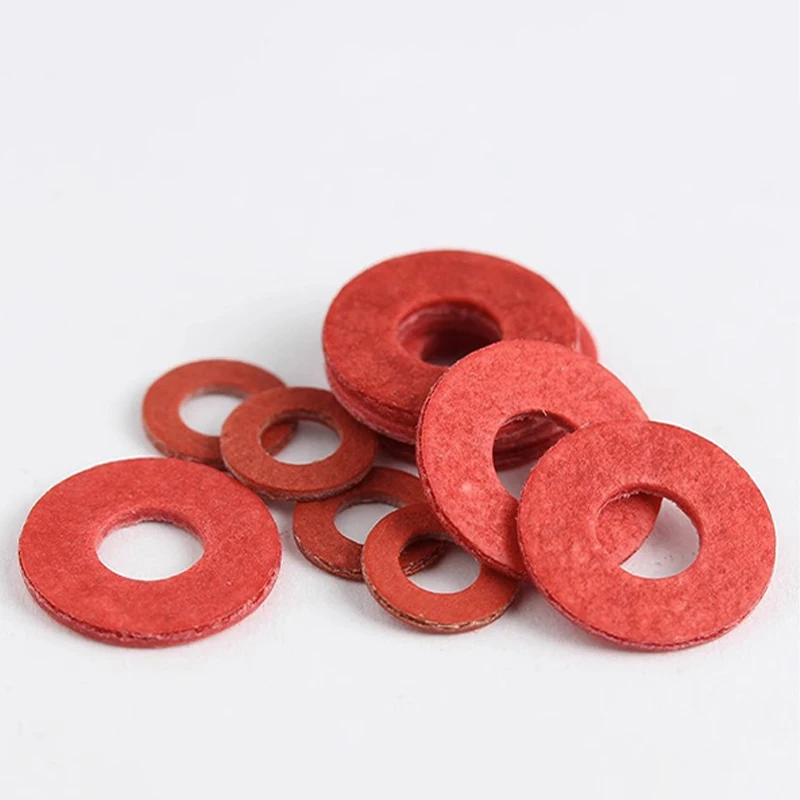 Red Vulcanized Fiber Insulating Flat Washers, Fast Bar Paper Red Shim Gaskets M4 M5 M6 M8 Household Electrical Isolation Hardwar