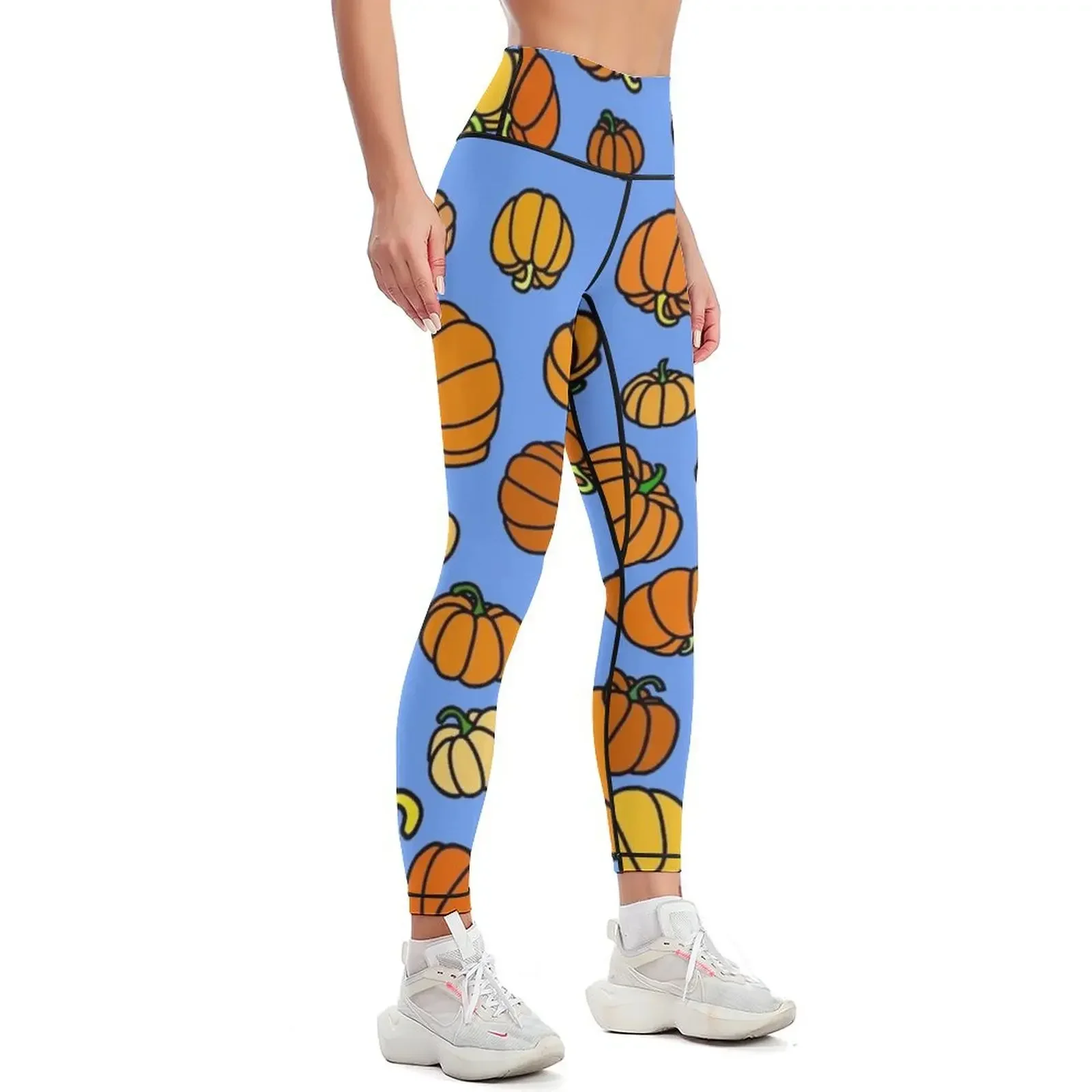 Orange Pumpkin Halloween Pattern Leggings sports shirts gym Leginsy push up sports woman gym Women's fitness Womens Leggings
