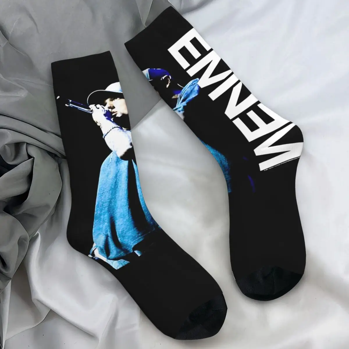 Famous Rapper Eminem Rock Camisetas Boy Socks Autumn Stockings Fashion Unisex Men Breathable Socks Climbing Non-Slip Socks