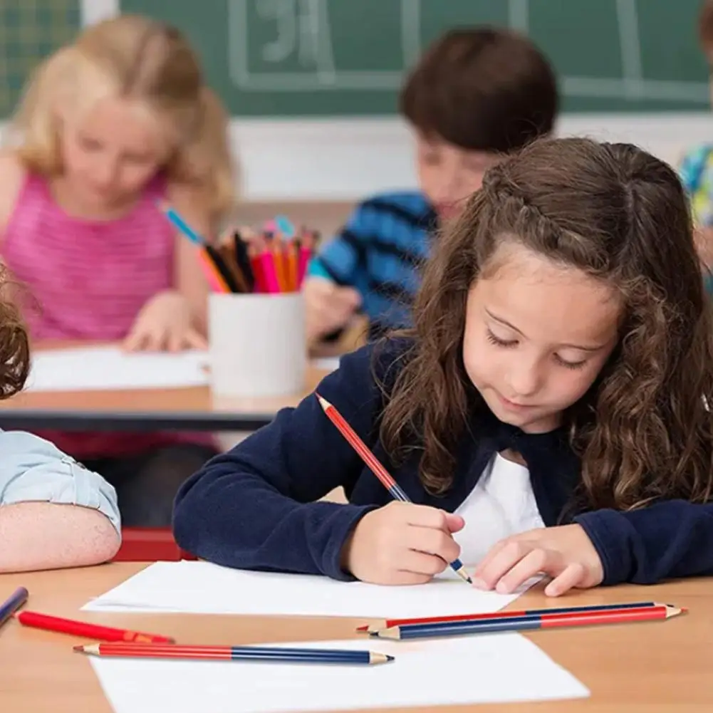 Big Pencil,Red&Blue Double-Ended,Medical Science Laboratory Supplies Construction Working Mark Plotting Wood W3P1