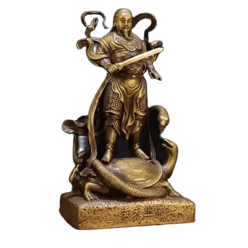 Metal Zhenwu Emperor Station Statue 21.5 * 14 * 39 cm Decorative Decoration Home Office Cultural and Creative Decoration