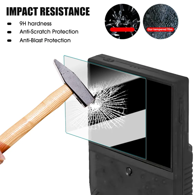 3-1 pçs protetor de tela de vidro temperado para miyoo mini plus flip hd anti-risco dureza película protetora para miyooflip protetor