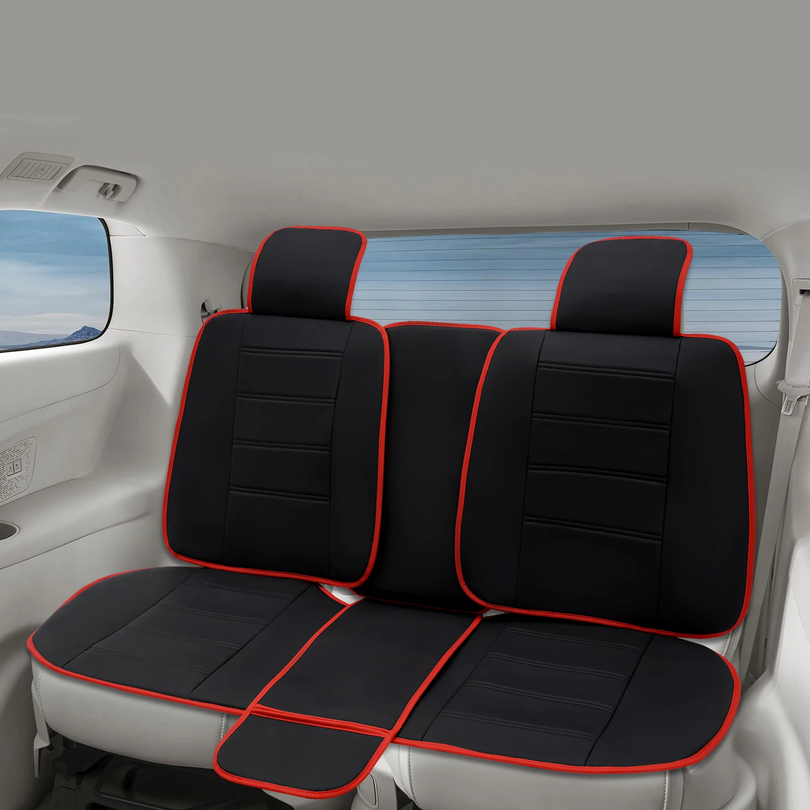 Capas de assento de carro confortáveis e respiráveis incluem almofadas de cintura, apoios de cabeça, ajuste universal, protege as assentos de manchas e arranhões