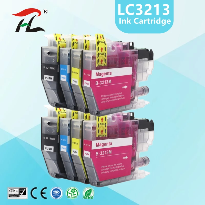 

Набор из 8 совместимый картридж с чернилами LC3211 LC3213 3213XL для Brother DCP-J772DW DCP-J774DW MFC-J890DW MFC-J895DW Injet принтер