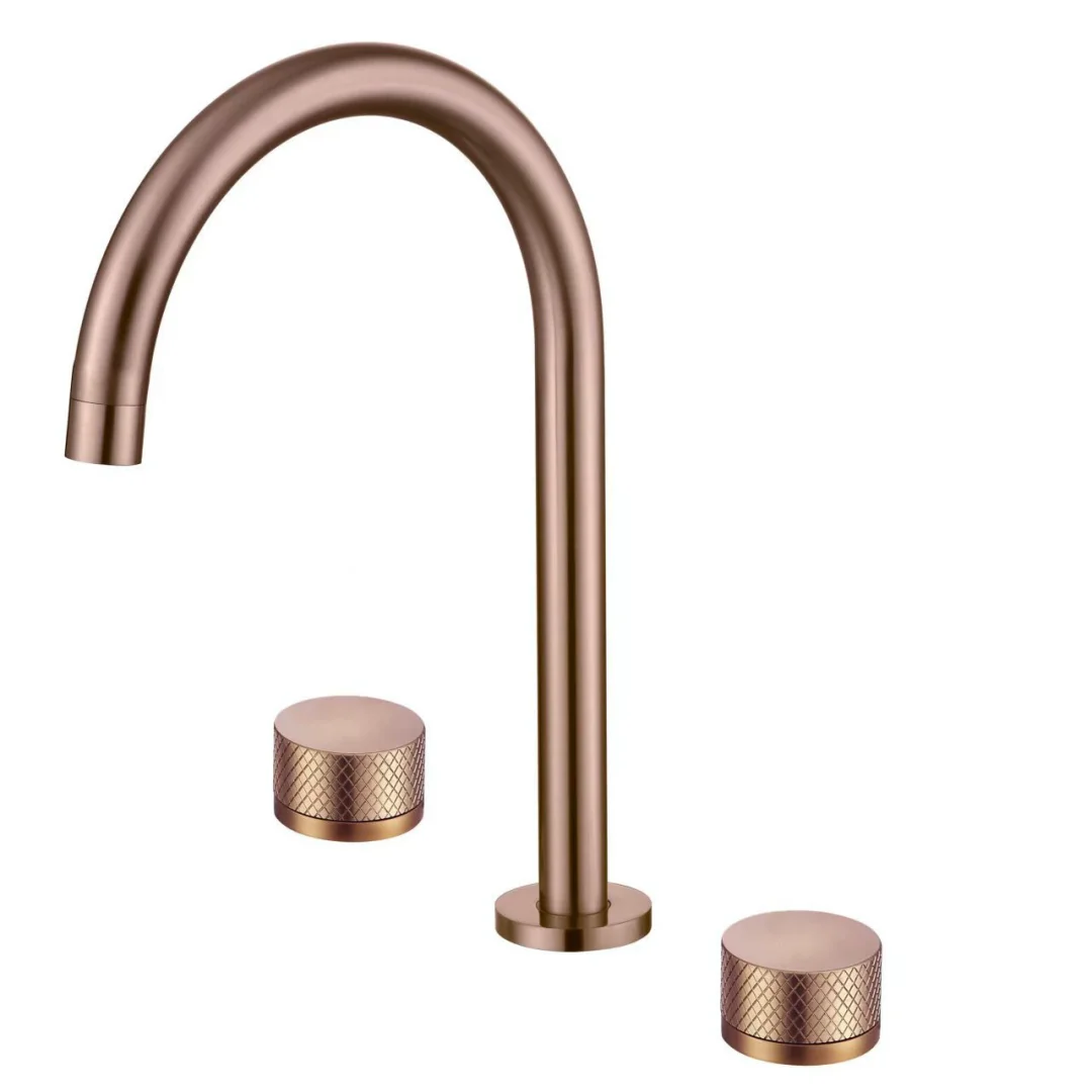 Widespread Black Basin Faucet 3 Holes Bathroom Faucet Brushed Gold Sink Faucet Tap Rose Gold Bathroom Water Faucet basin faucet