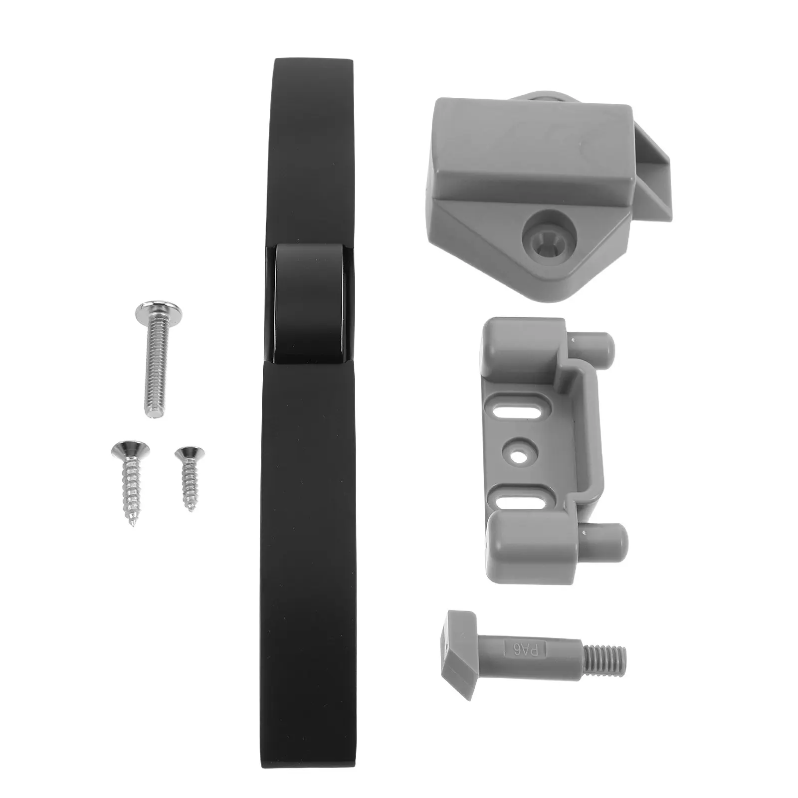 

1Set Ergonomic Arc Shaped Rv Cabinet Latch Heavy-Duty Push Button Handle Lock for Campervan Travel Trailer Overhead Cabinets