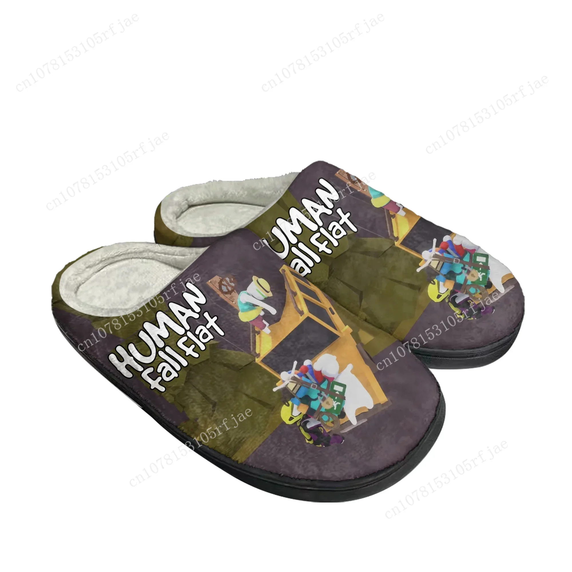 Cartoon Game Human Fall Flat Home Cotton Slippers Men Women Plush Bedroom Casual Keep Warm Shoes Fashion Tailor Made Slipper