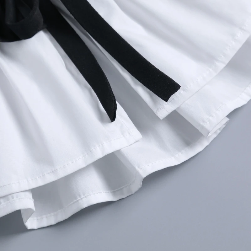 Detachable Collar Accessory Faux Collar with Back-Neck Tie Closure for Layering D0UB