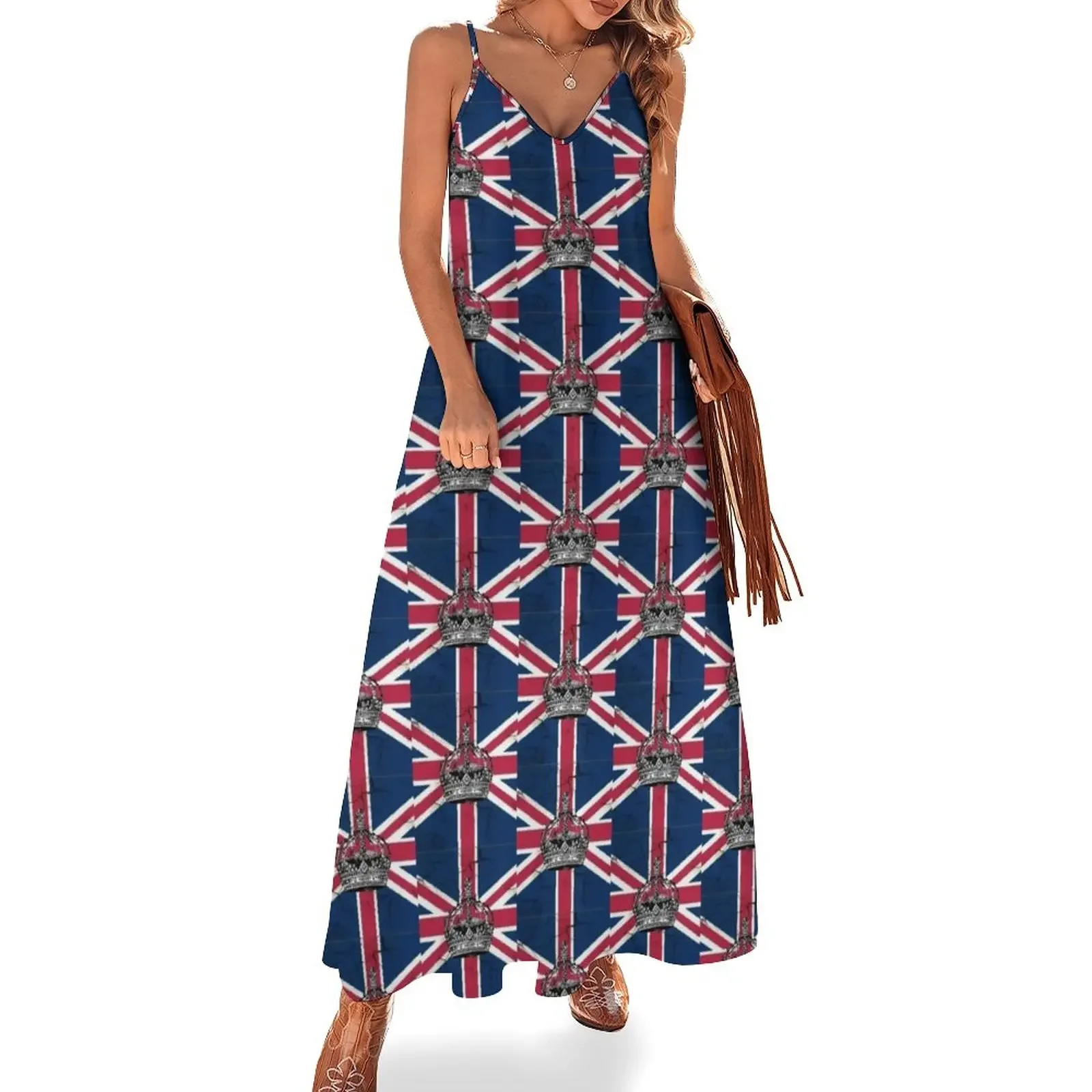 

British union jack flag jubilee vintage crown Sleeveless Dress women's summer dresses 2025 Dress woman Dress