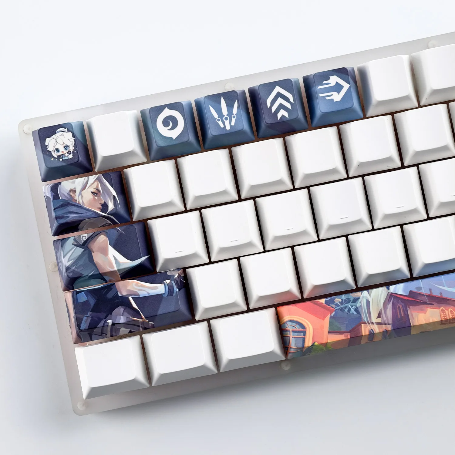 MAIMOOO Valorant Jett Keycaps 12Keys Cherry Profile PBT Thermal Sublimation Custom Anime Game Keycap for Mechanical Keyboard