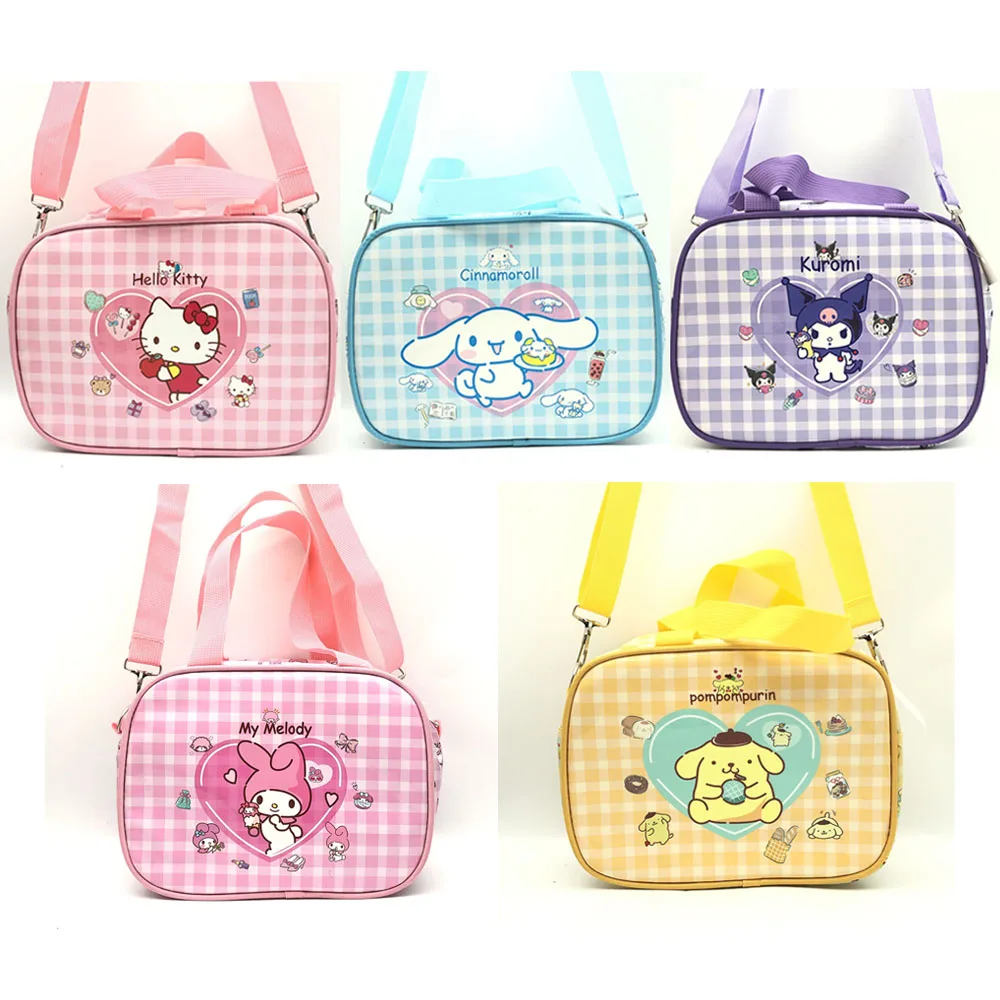 Sanrio Messenger Bag Portable Lunch Box Bag for Kid Casual All-Match Tote Cute Cartoon Handbag Fashion Backpacks Women's Satchel