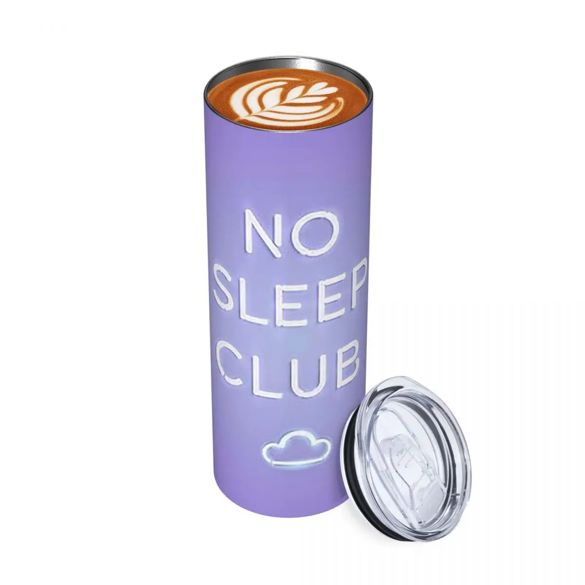 No Sleep Club Stainless Steel Tumbler Vacuum Insulated Mugs Thermal Cold Cup Straws With Lid 20oz