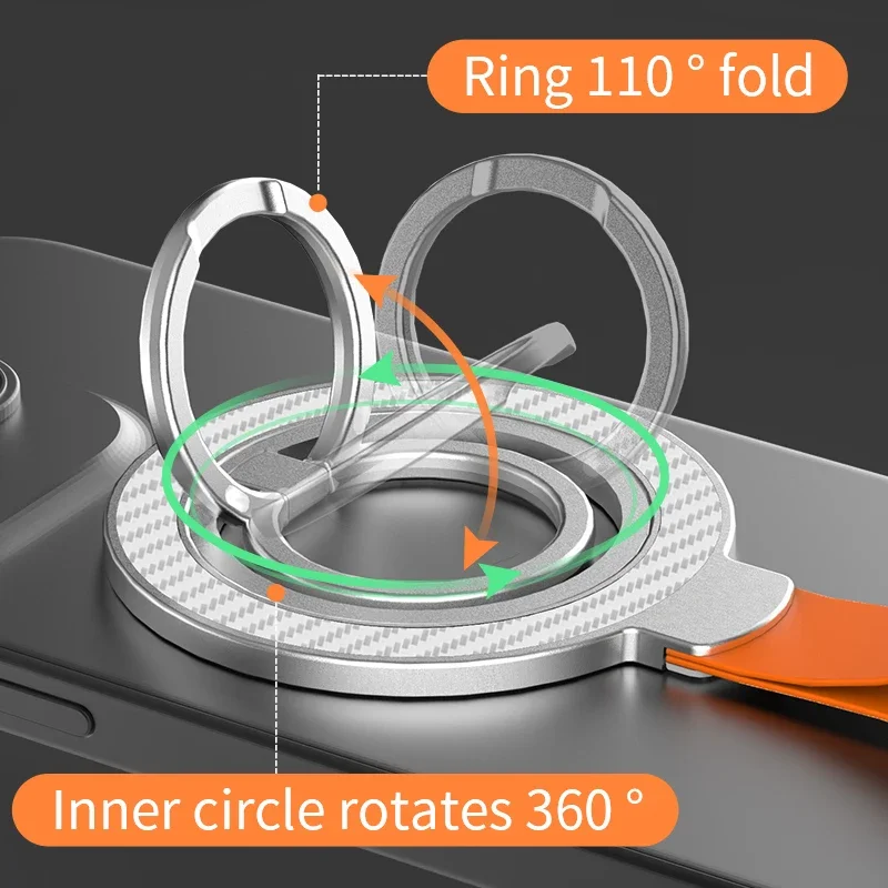 링 마그네틱 휴대폰 거치대 스탠드, 맥세이프 충전기, 듀얼 사이드 자석 스탠드, 스트랩 브래킷, 아이폰 15, 삼성, 화웨이용, 신제품