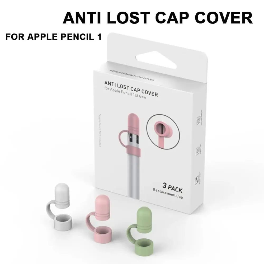 3Pcs New Replacement Pencil Cap Silicone Protective Case Pencil Holder Stylus Accessories Nib Tip for Apple Pencil 1